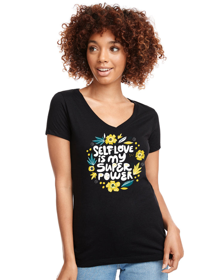 Women's 10-8 Self Love Black Tee- Multi - 10-8 Apparel