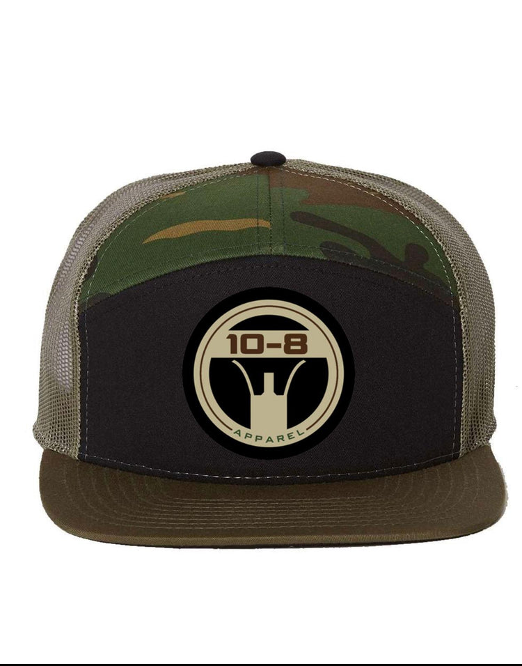 Richardson 7 Panel Snapback 10-8 Flag Logo- Jungle Camo - 10-8 Apparel