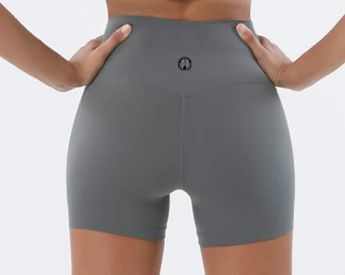 10-8 Ladies Gray Fitness Biker Shorts - 10-8 Apparel