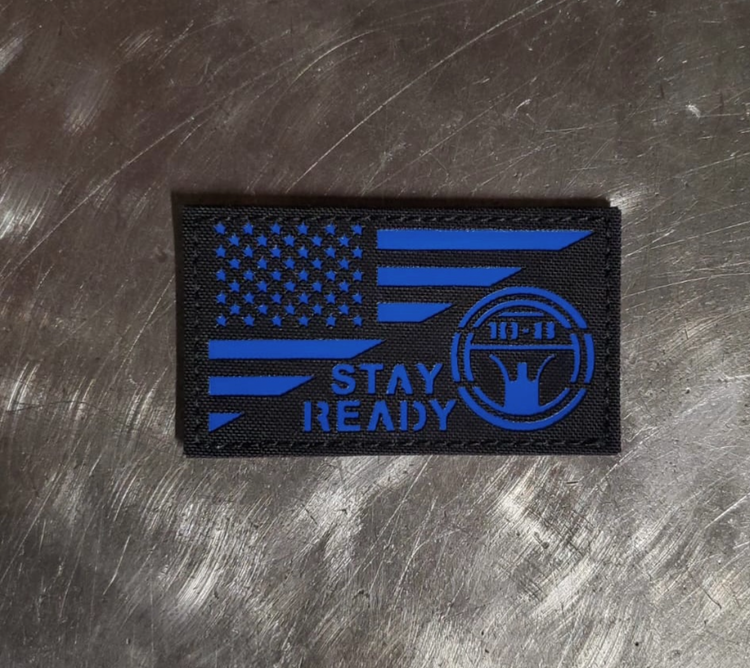 10-8 500 D Laser Cut 'Stay Ready LEO True Blue Patch - 10-8 Apparel