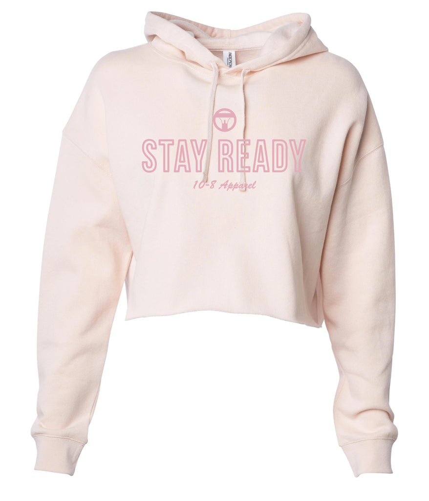 10-8 Women Stay Ready Cropped Sunset Hoodie - White - 10-8 Apparel
